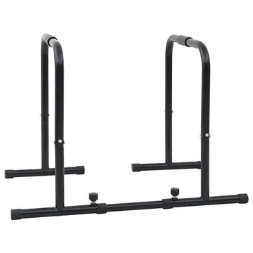 Black Dip Bar – 116 x 66 x 74.5 cm Powder-Coated Steel for Home Gym & Bodyweight Training