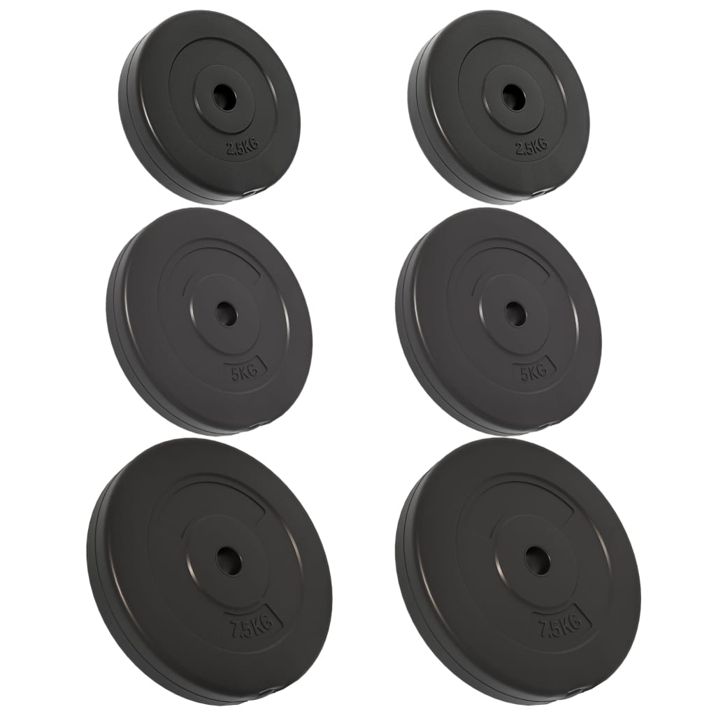 30 kg Weight Plates Set – 6 Piece Concrete Weight Plates for Home Gym & Strength Training
